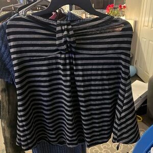 Black and Gray Striped Top